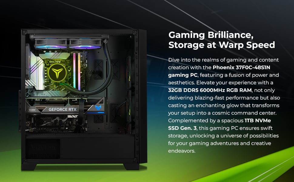 YEYIAN Gaming PC Phoenix Glass GeForce RTX 4080 Super - AI 